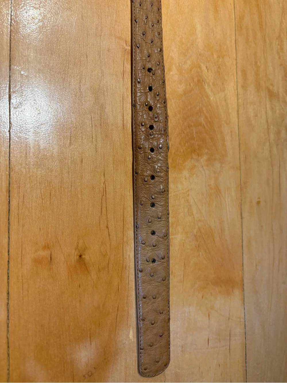 Tecovas Brown Ostrich-Texture Belt Strap - NWOT